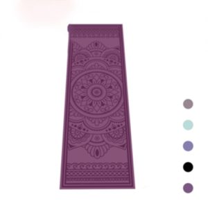 Yogamat Magic Carpet | Aubergine Paars met Geometrische Print 4mm
