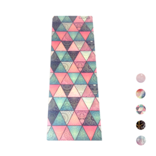 Full Colour Triangles Yogamat - Natuurrubber - Katoenen draagstrap